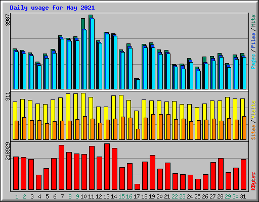 Daily usage for May 2021