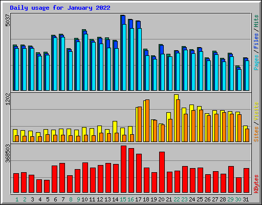 Daily usage for January 2022