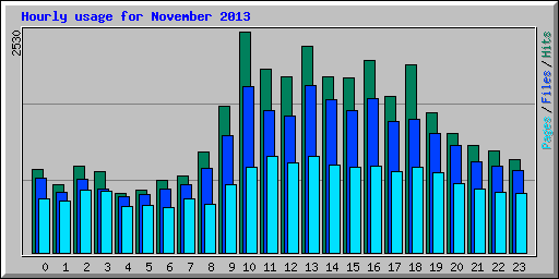 Hourly usage for November 2013