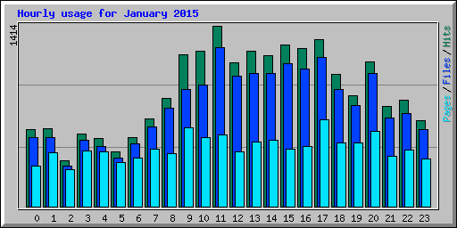 Hourly usage for January 2015