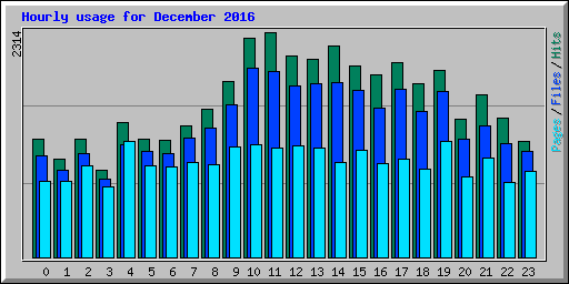 Hourly usage for December 2016