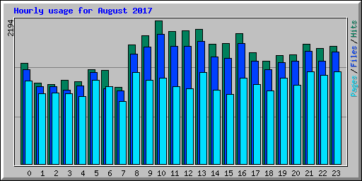 Hourly usage for August 2017