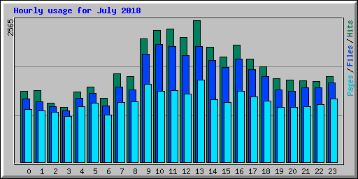 Hourly usage for July 2018