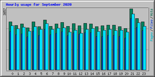 Hourly usage for September 2020