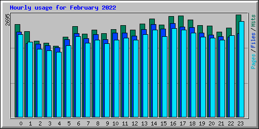 Hourly usage for February 2022